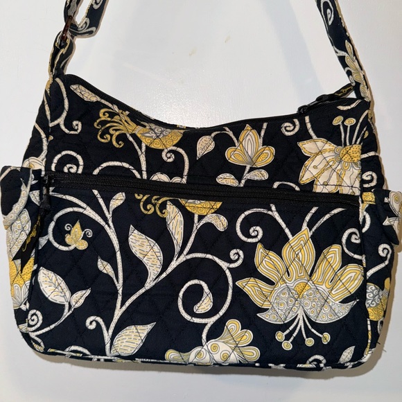 Vera Bradley Handbag Yellow Bird Print 11” Shoulder Bag Purse Crossbody - Picture 2 of 10